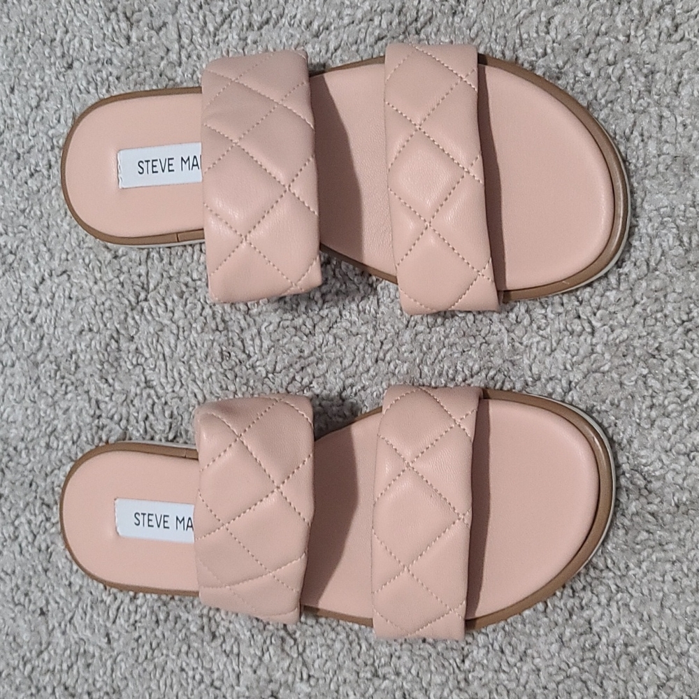 Steve Madden Orsa Quilted Braided Sandal Nude, Pink 6